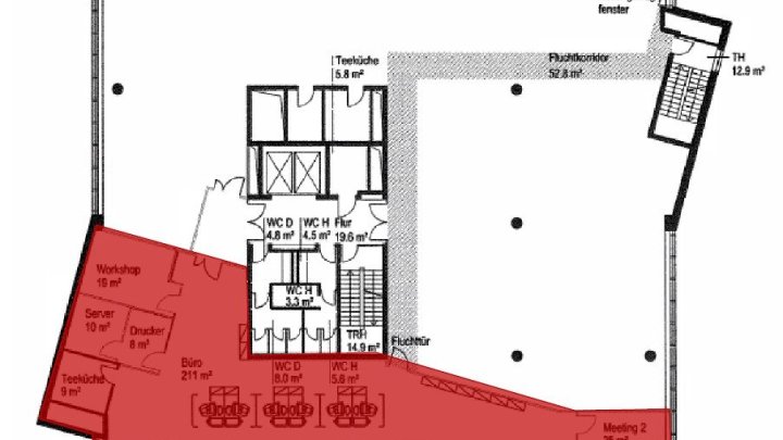 Hochwertiges Büro mit Glas und Kühlung